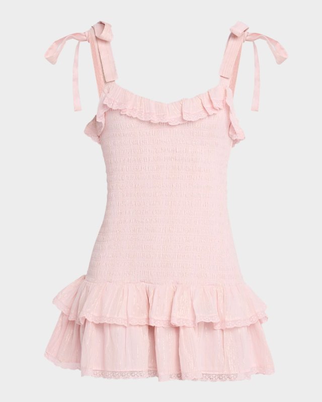 Sherina Cotton Smocked Mini Dress